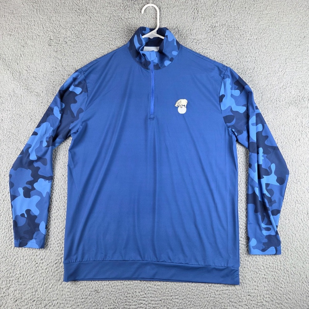 Chippopotamus Pullover Mens Medium Blue Camo‎ 1/4 Zip Golf Performance